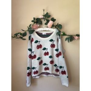 Warm & fuzzy cherry sweater 🍒🍒🍒